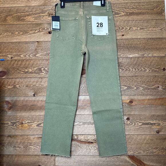 RE/DONE 70's Ultra High Rise Stove Pipe Jeans in Washed Sage Size 28 NWT - Picture 5 of 11